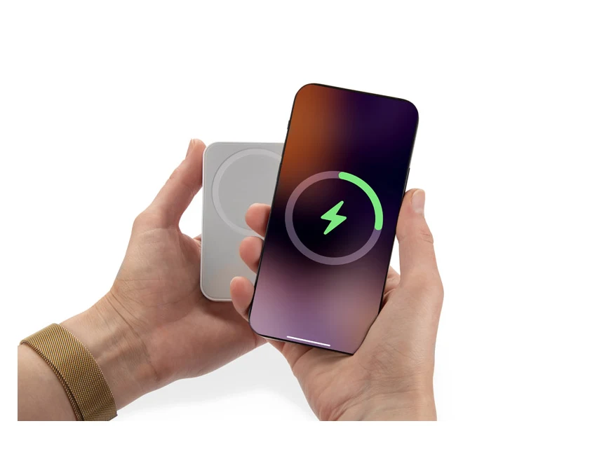 Powerbank PRESTI 5000 mAh biały, ładowanie bezprzew.