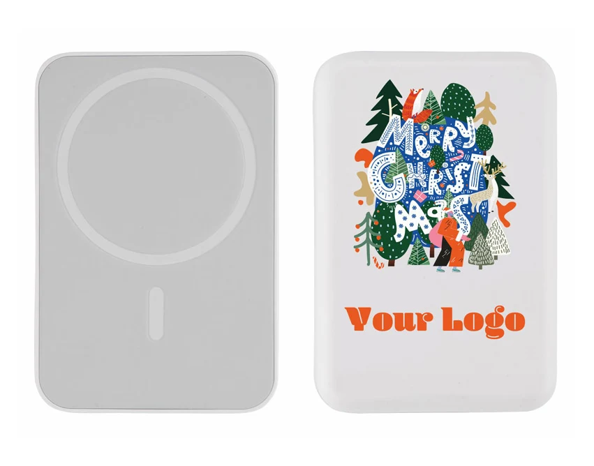 Powerbank PRESTI 5000 mAh biały, ładowanie bezprzew.