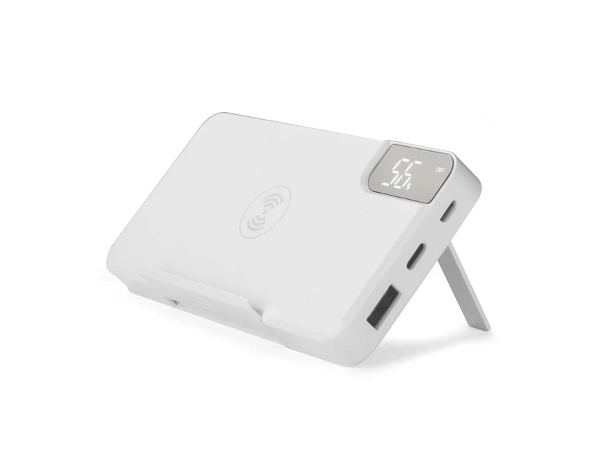 Powerbank STAND 10000 mAh bezprzewodowy biały