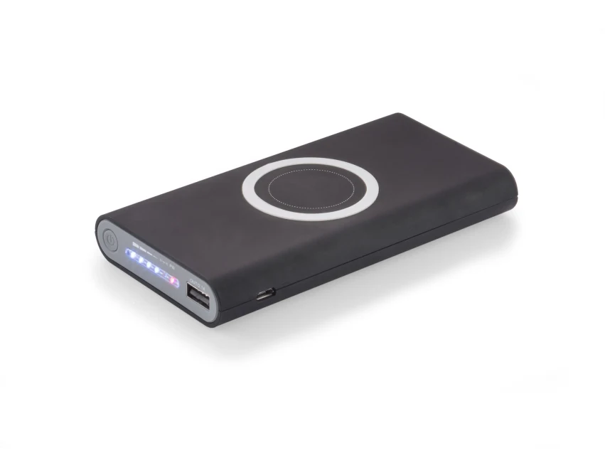 DOUBLE bezprzewodowy powerbank 8000 mAh czarny