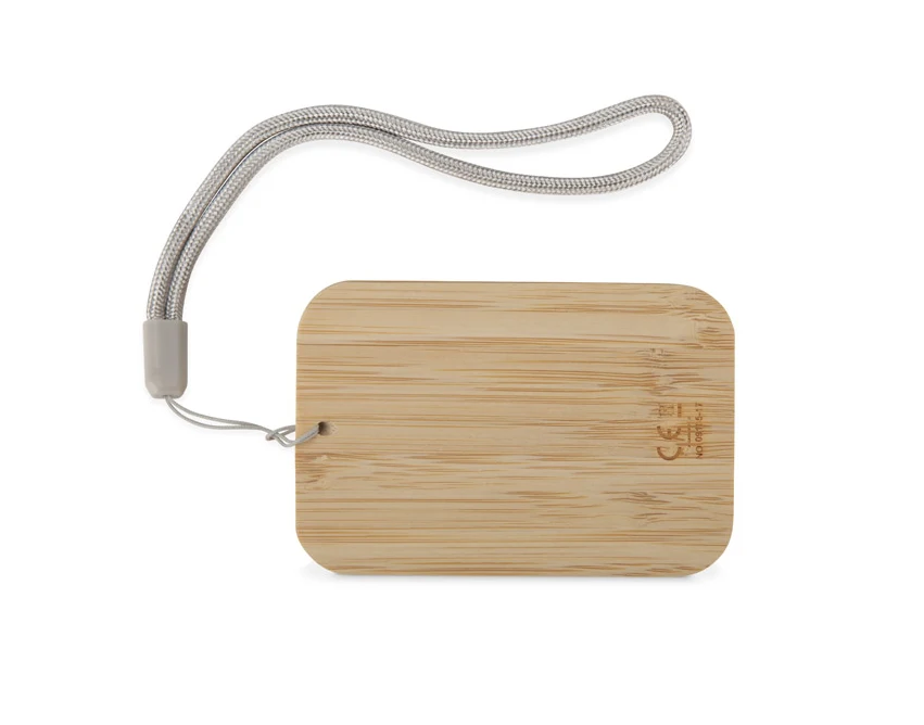 BUMO kabel USB z logo w beżowym etui z bambusa