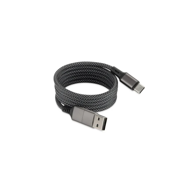 ALEKSA kabel do ładowania z logo, srebrny 1104 mm