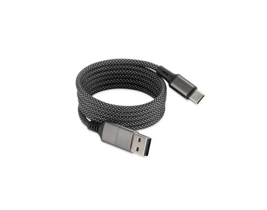 ALEKSA kabel do ładowania z logo, srebrny 1104 mm