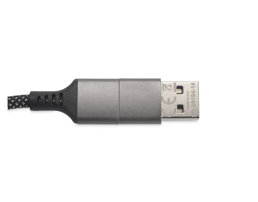 ALEKSA kabel do ładowania z logo, srebrny 1104 mm