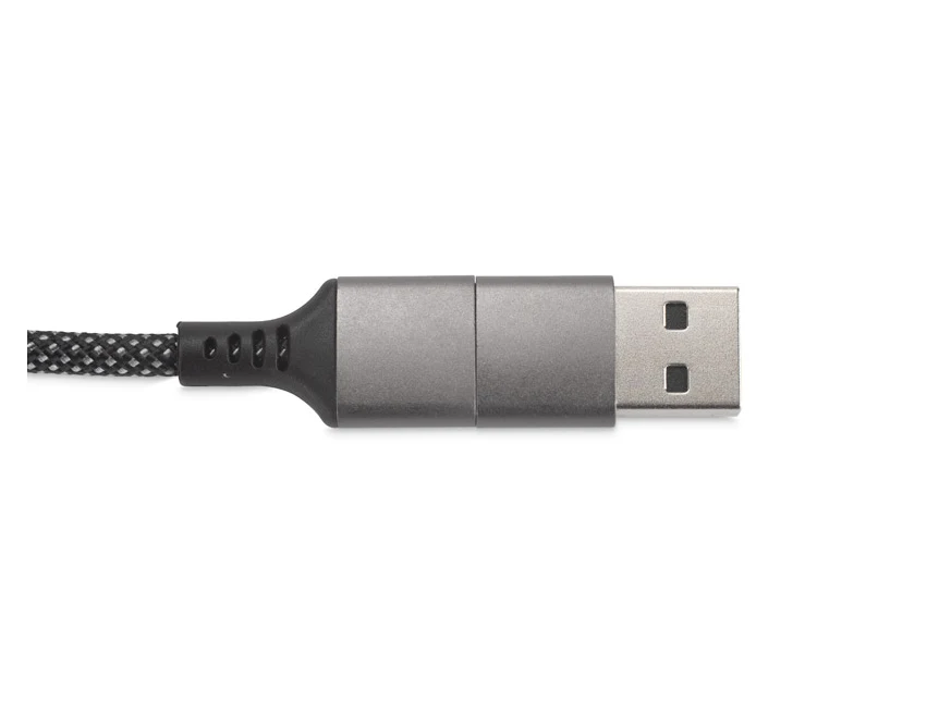 ALEKSA kabel do ładowania z logo, srebrny 1104 mm