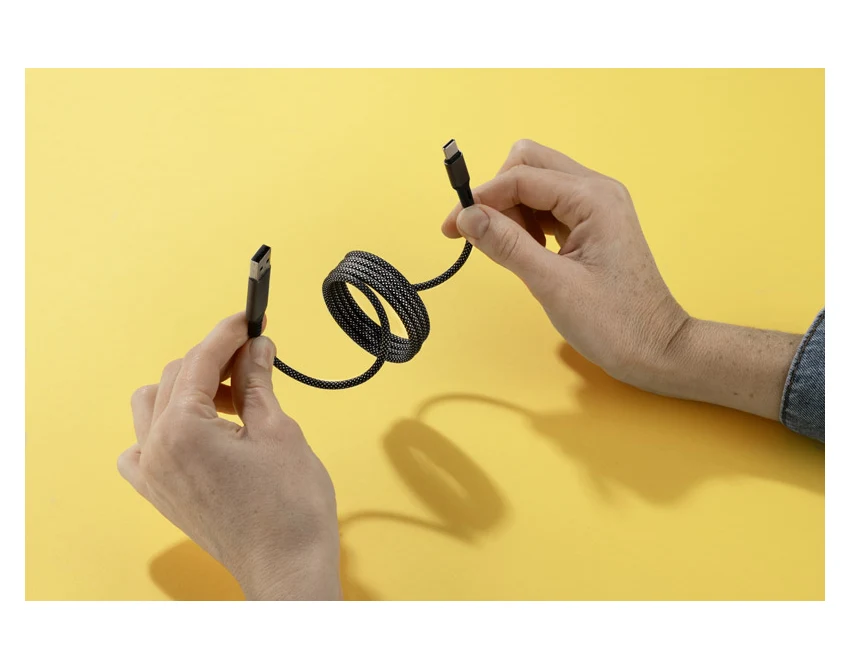 ALEKSA kabel do ładowania z logo, srebrny 1104 mm