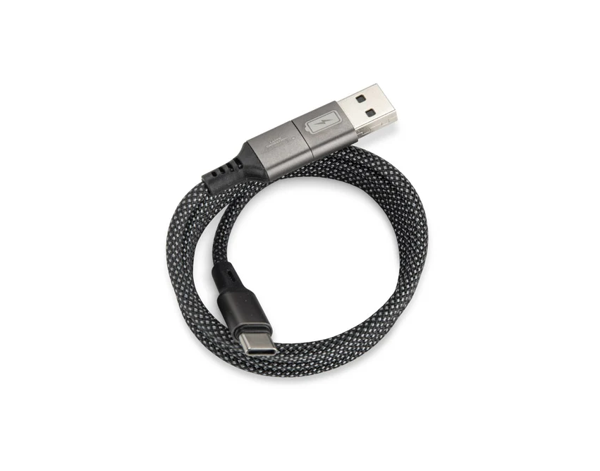 ALEKSA kabel do ładowania z logo, srebrny 1104 mm