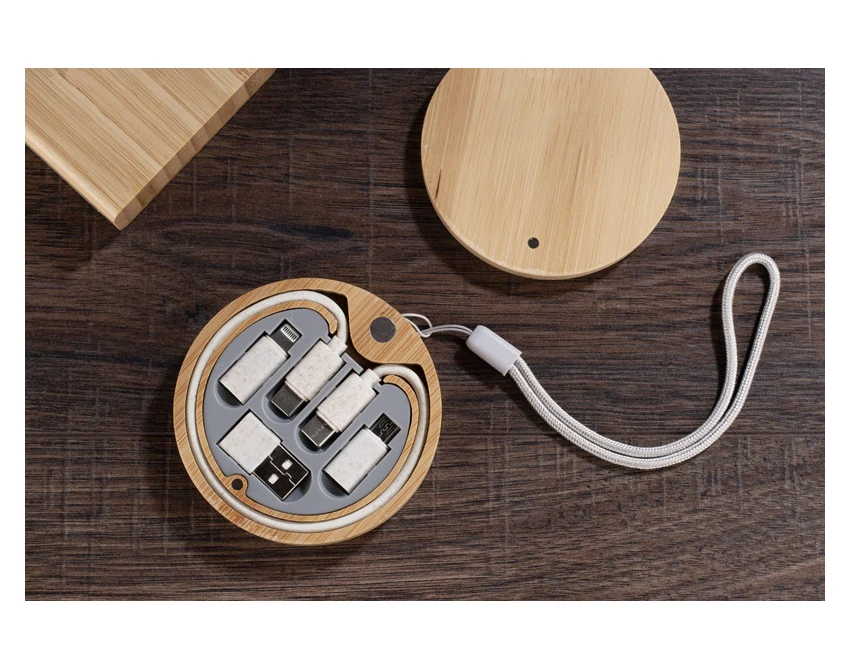 MIJATO kabel do ładowania z logo 80 mm, naturalny