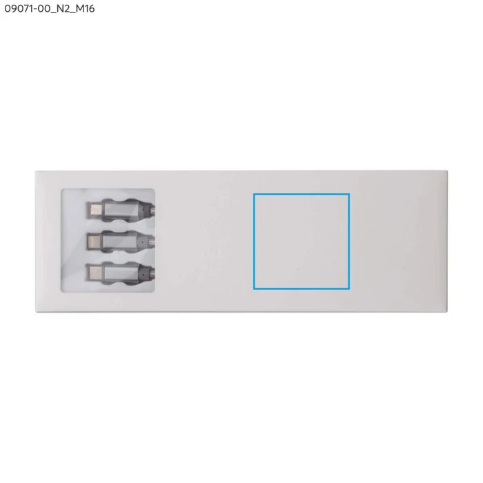 Schemat znakowania dla Tampondruk - N2 na gadżecie: Kabel TALA USB z logo 1200 mm – srebrny 3 w 1