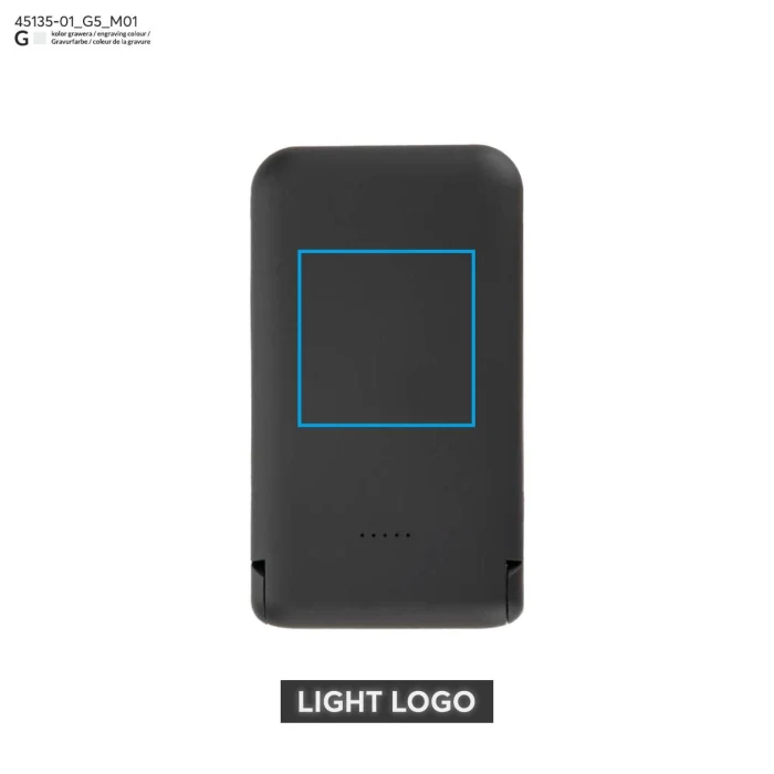 Schemat znakowania dla Grawerowanie laserowe - G5 na gadżecie: Powerbank reklamowy NUBLIS 10000 mAh 22,5 W