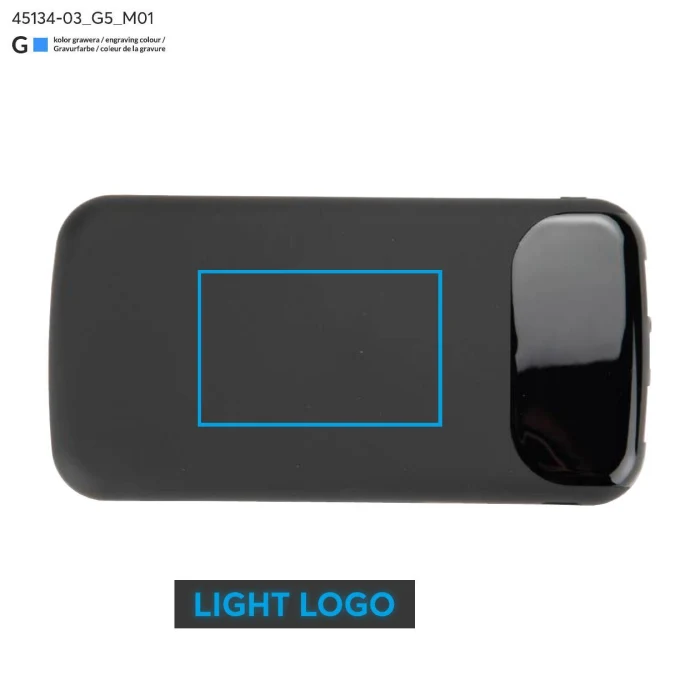 Schemat znakowania dla Grawerowanie laserowe - G5 na gadżecie: MING-PRO dobry tani powerbank 10000 mAh z LED
