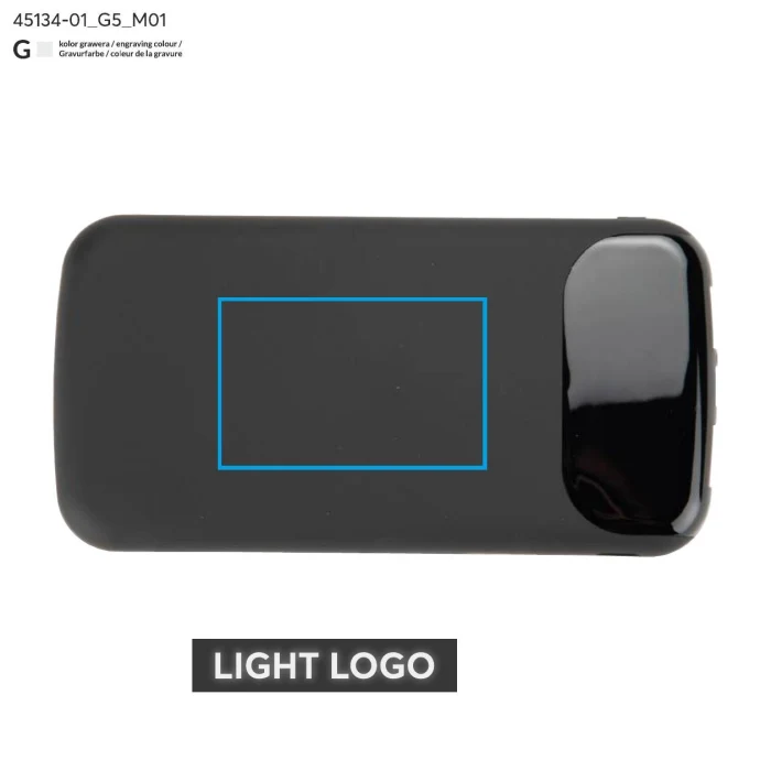 Schemat znakowania dla Grawerowanie laserowe - G5 na gadżecie: MING-PRO powerbank personalizowany 10000 mAh z LED