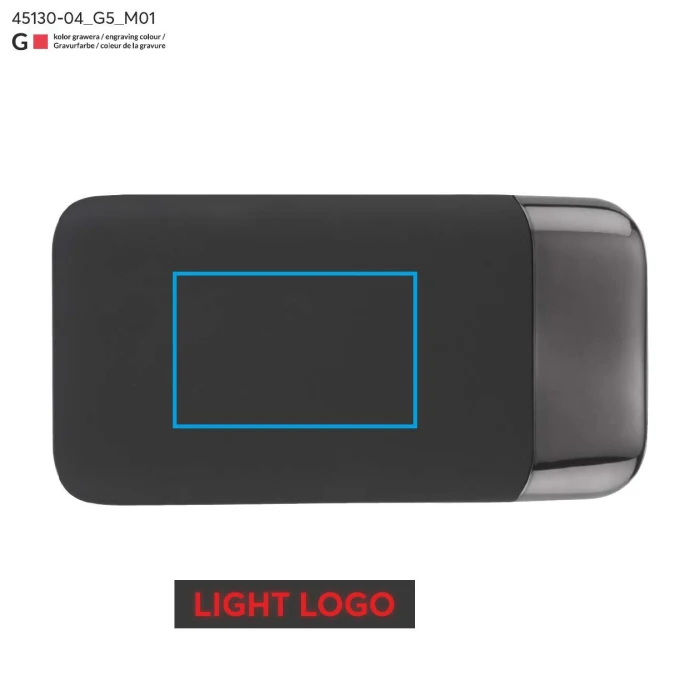 Schemat znakowania dla Grawerowanie laserowe - G5 na gadżecie: MING powerbank reklamowy z nadrukiem soft touch