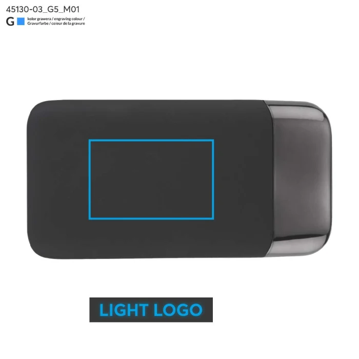 Schemat znakowania dla Grawerowanie laserowe - G5 na gadżecie: MING powerbank z podświetlanym logo 8000 mAh