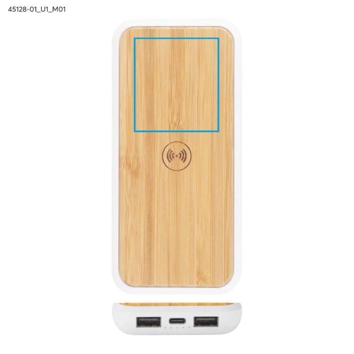 Schemat znakowania dla Nadruk UV - U1 na gadżecie: Eko powerbank bambusowy RONI 10000 mAh na konferencje