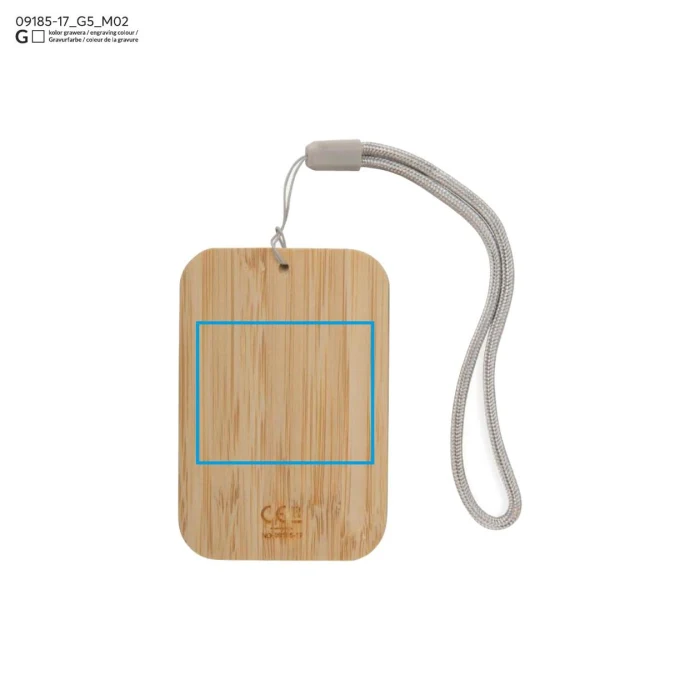 Schemat znakowania dla Grawerowanie laserowe - G5 na gadżecie: BUMO kabel USB z logo w beżowym etui z bambusa