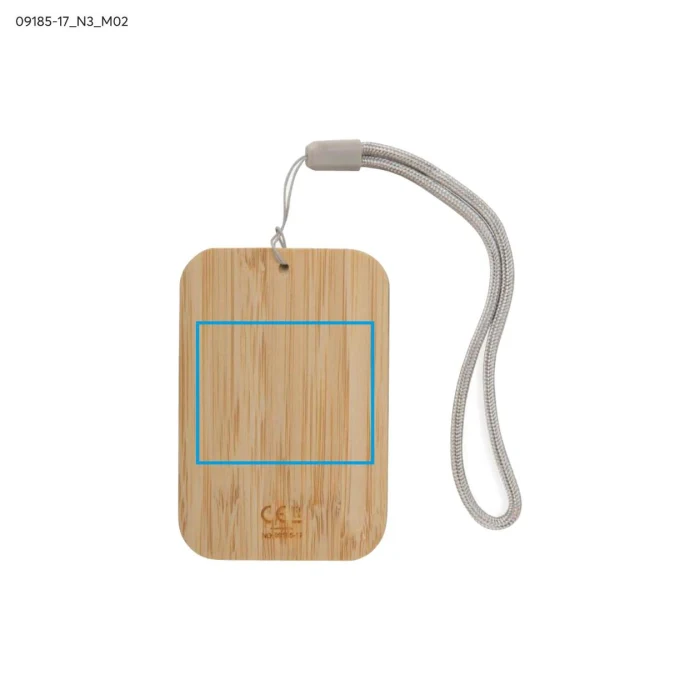 Schemat znakowania dla Tampondruk - N3 na gadżecie: BUMO kabel USB z logo w beżowym etui z bambusa