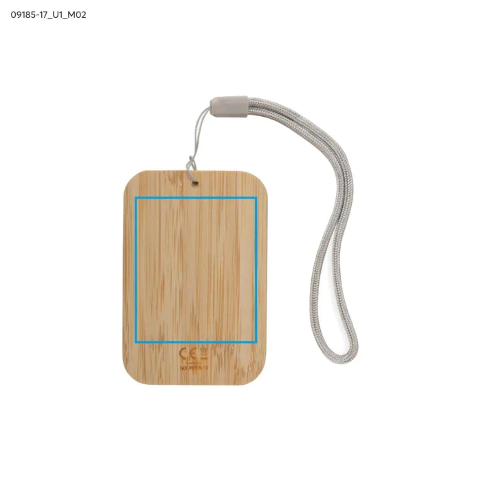Schemat znakowania dla Nadruk UV - U1 na gadżecie: BUMO kabel USB z logo w beżowym etui z bambusa