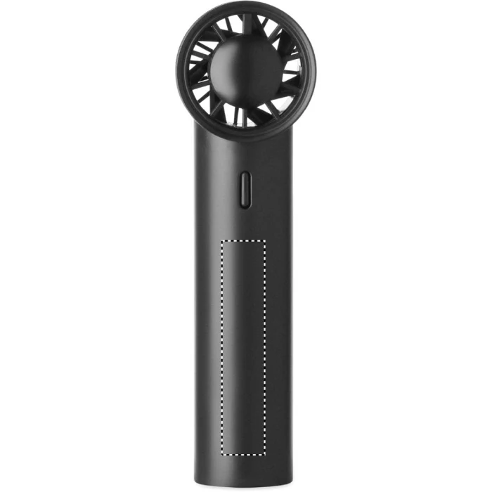 Schemat znakowania dla Etykieta - DL na gadżecie: Czarny mini wentylator USB Glaci z logo – 2600 mAh, ABS