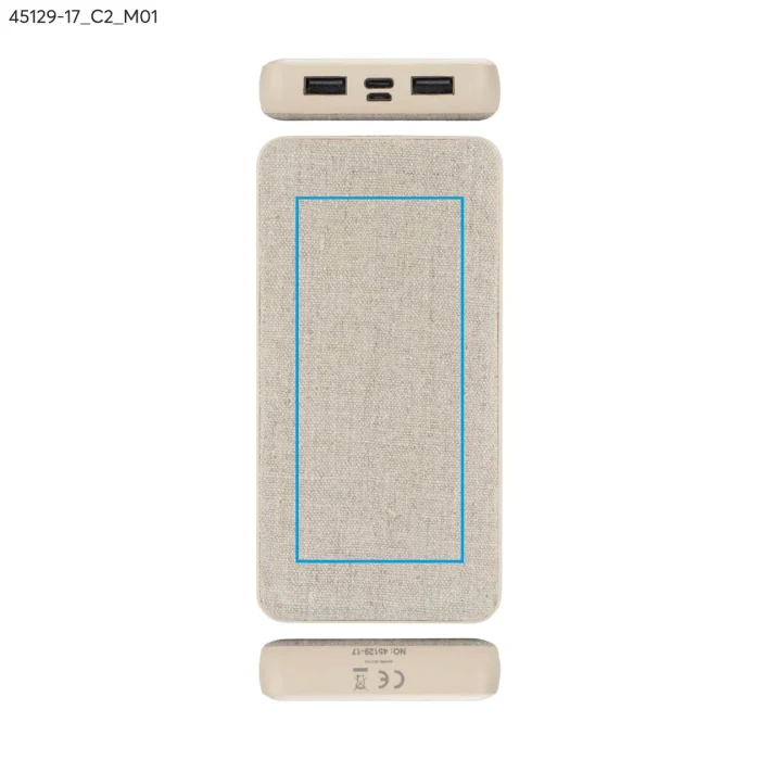 Schemat znakowania dla DTF - C2 na gadżecie: REPPO powerbank eko 10000 mAh rPET, naturalny