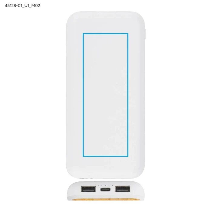 Schemat znakowania dla Nadruk UV - U1 na gadżecie: Eko powerbank bambusowy RONI 10000 mAh na konferencje