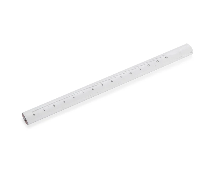 Ołówek stolarski OBO 178 mm biały z linijką