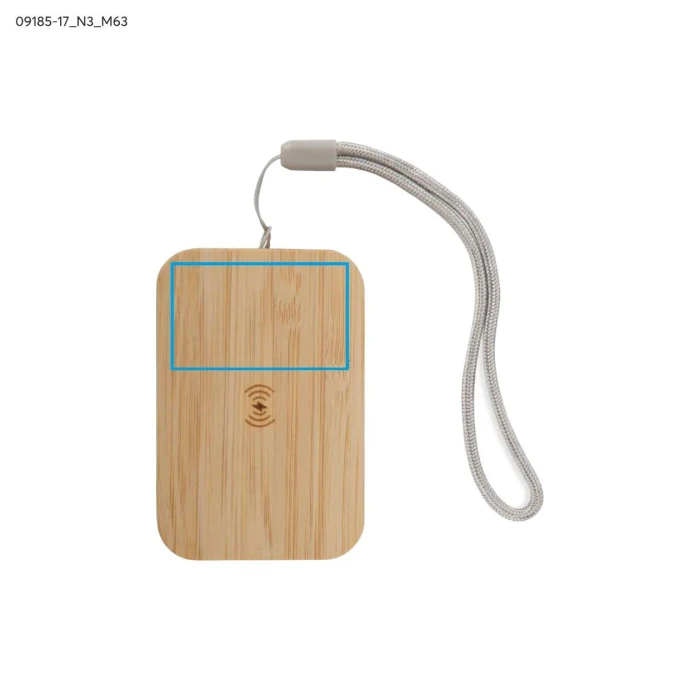 Schemat znakowania dla Tampondruk - N3 na gadżecie: BUMO kabel USB z logo w beżowym etui z bambusa