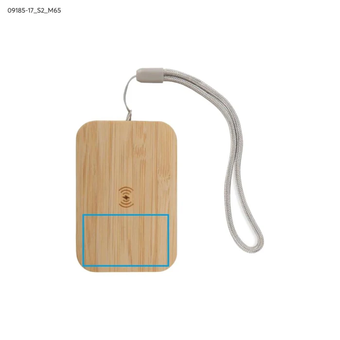 Schemat znakowania dla Sitodruk - S2 na gadżecie: BUMO kabel USB z logo w beżowym etui z bambusa