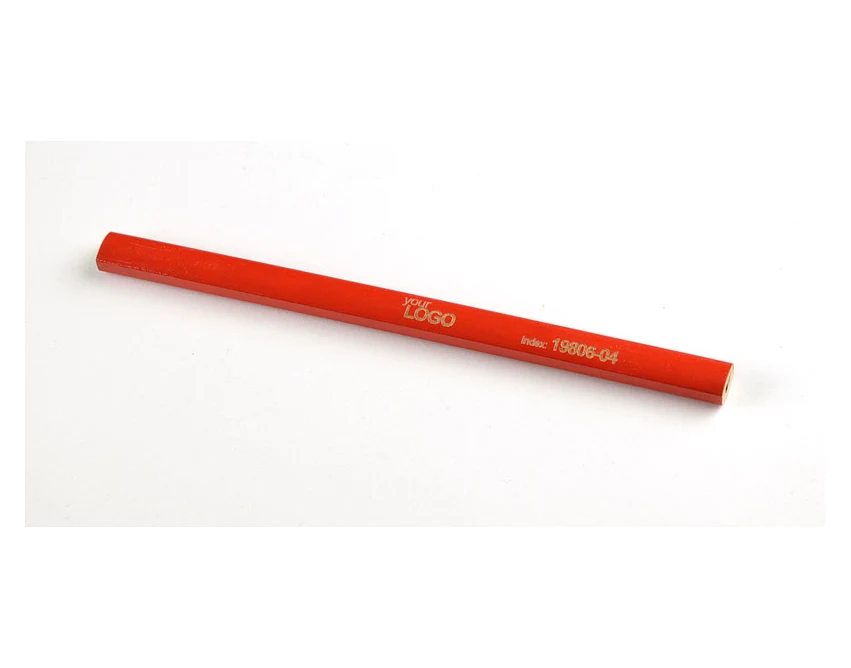 BOB ołówek stolarski 178 mm czerwony z nadrukiem