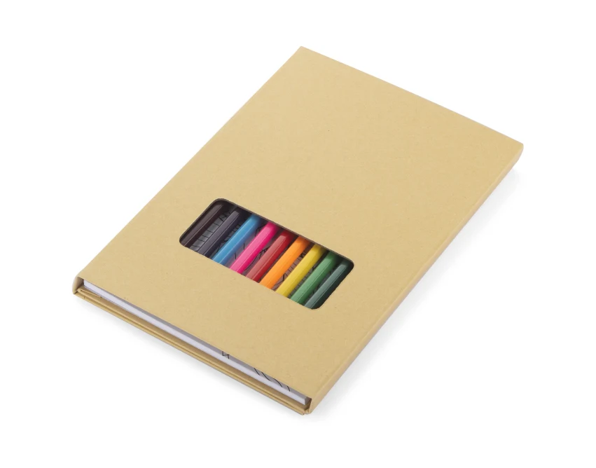 BETSO – ekologiczny notes i 12 kredek z logo w kraftowej okładce