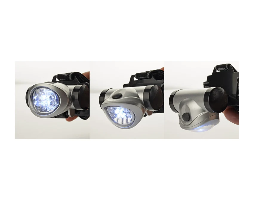 Latarka z logo firmy HORUS srebrna 8-LED