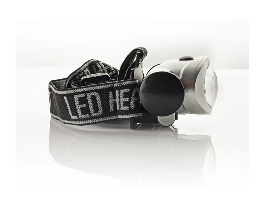 Latarka z logo firmy HORUS srebrna 8-LED