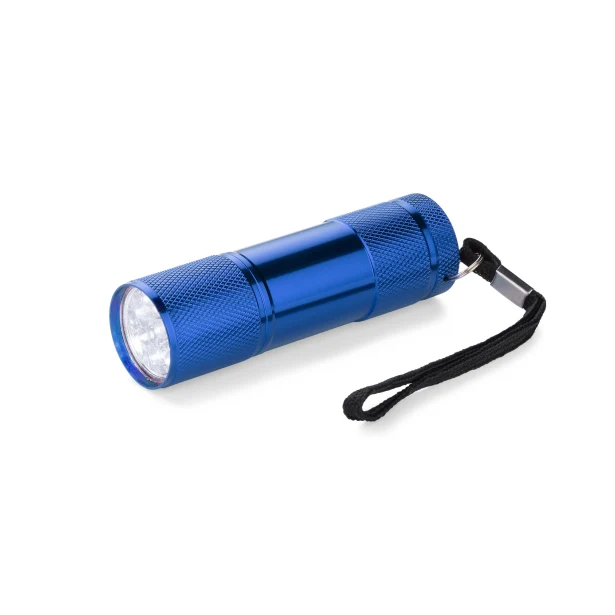 Latarka RAY 9 LED aluminiowa z logo niebieska
