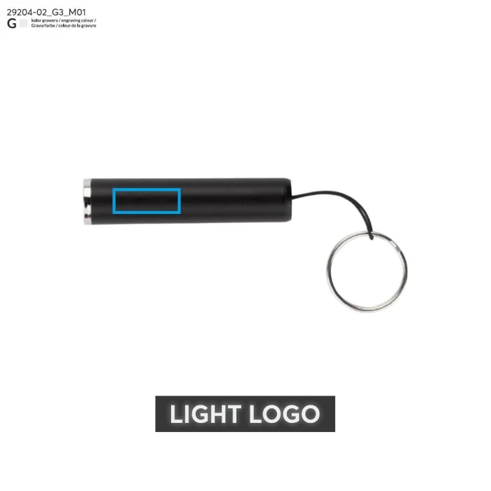 Schemat znakowania dla Grawerowanie laserowe - G3 na gadżecie: IGNI brelok latarka metalowy z logo LED