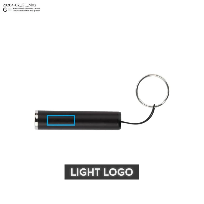 Schemat znakowania dla Grawerowanie laserowe - G3 na gadżecie: IGNI brelok latarka metalowy z logo LED