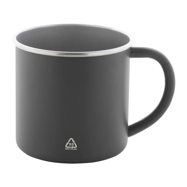 Szary matowy kubek metalowy z grawerem 300 ml