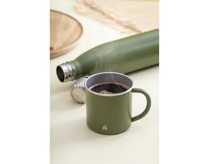 Hossa kubek metalowy z nadrukiem 300 ml zielony