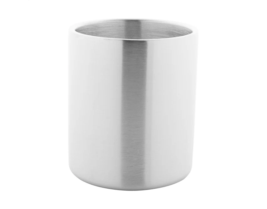 Cadisha kubek metalowy z logo 200 ml, czarny uchwyt