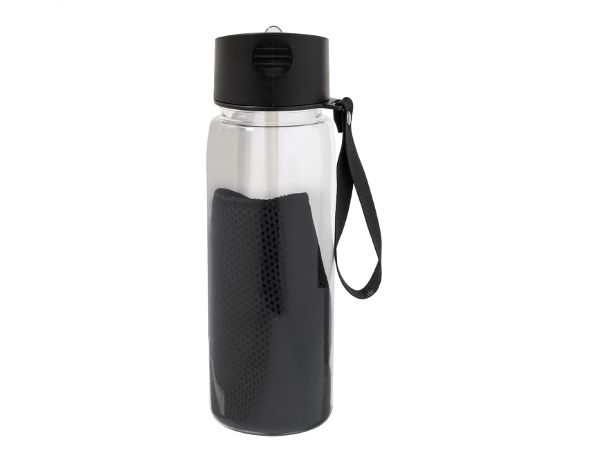 Bidon sportowy z nadrukiem RPET 800 ml z ręcznikiem