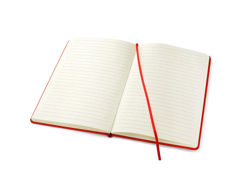 Notes firmowy A5 VITAL czerwony z logo, ekoskóra, 80 kartek