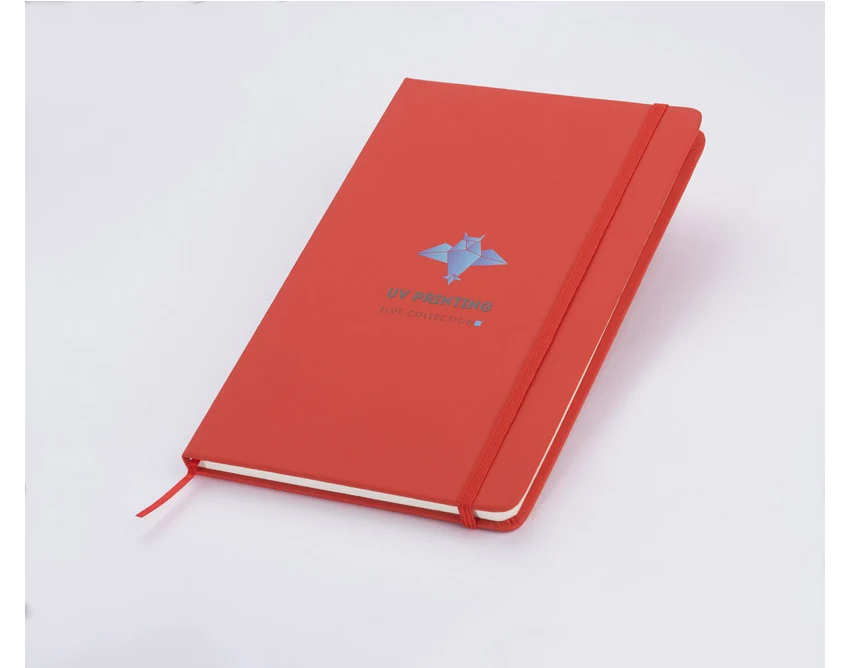 Notes firmowy A5 VITAL czerwony z logo, ekoskóra, 80 kartek
