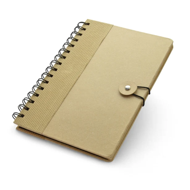 Notes A5 eco z logo, spirala, recykling, naturalny karton
