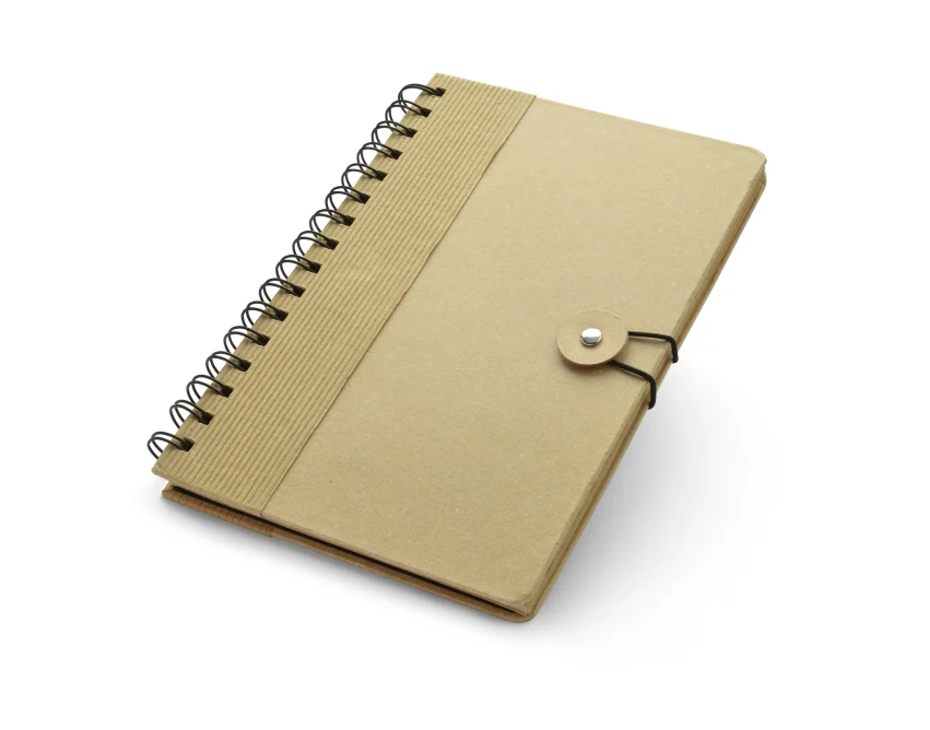 Notes A5 eco z logo, spirala, recykling, naturalny karton
