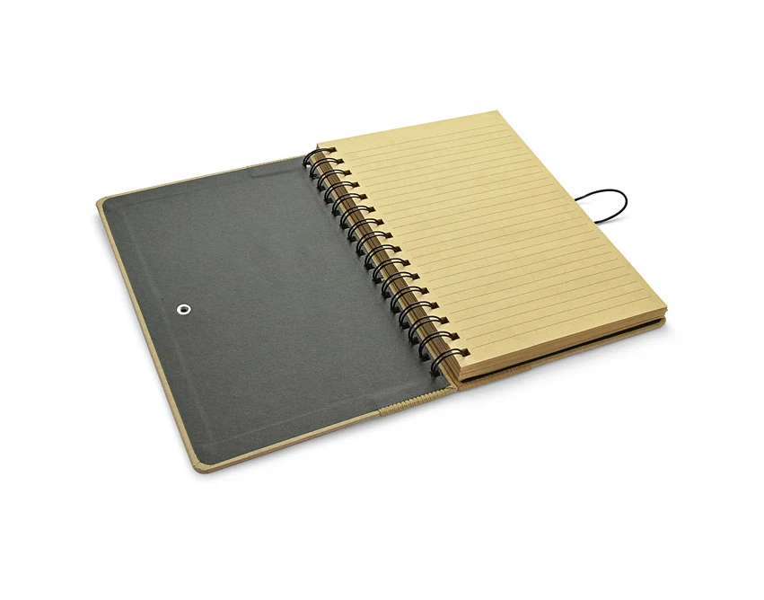 Notes A5 eco z logo, spirala, recykling, naturalny karton