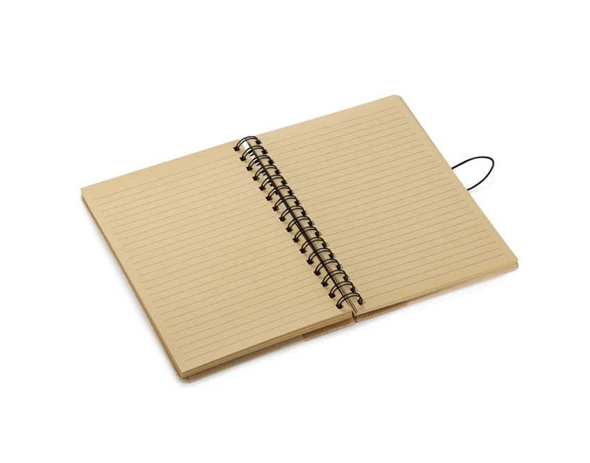Notes A5 eco z logo, spirala, recykling, naturalny karton