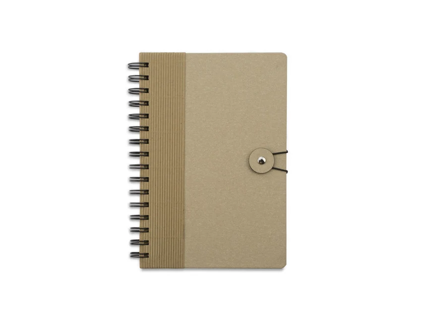 Notes A5 eco z logo, spirala, recykling, naturalny karton