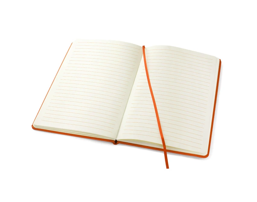 Pomarańczowy notes A5 Vital z ekoskóry z logo firmy