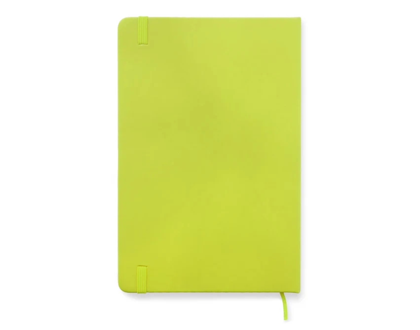 Limonkowy notes firmowy A5 VITAL z logo, ekoskóra, 80 kartek