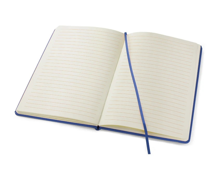 Niebieski notes A5 z logo firmy, ekoskóra, 80 kartek