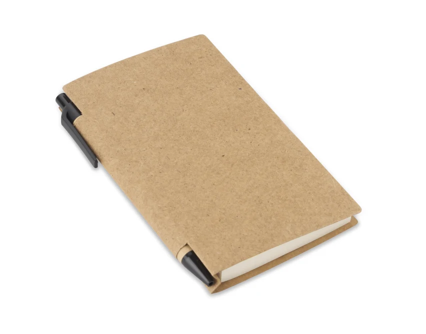 Eco notes MARRO A6 naturalny z długopisem i memo z logo